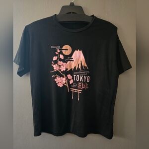 Black T-Shirt with Pink Graphic